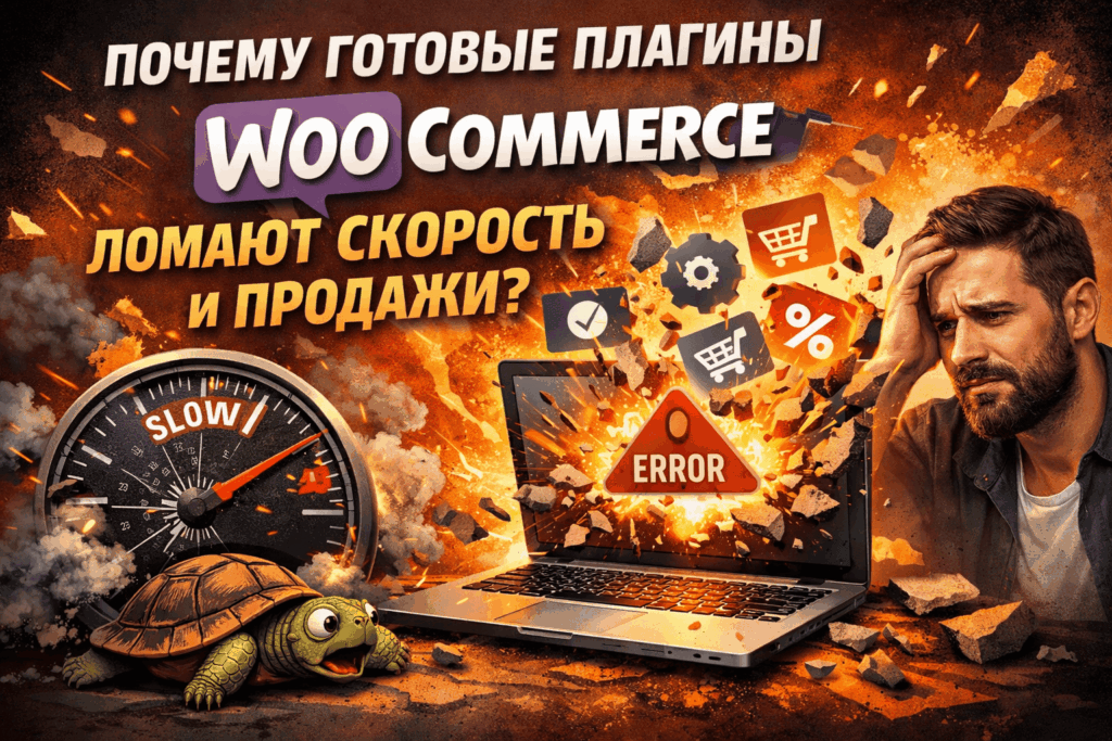 Почему готовые плагины WooCommerce ломают скорость и продажи?