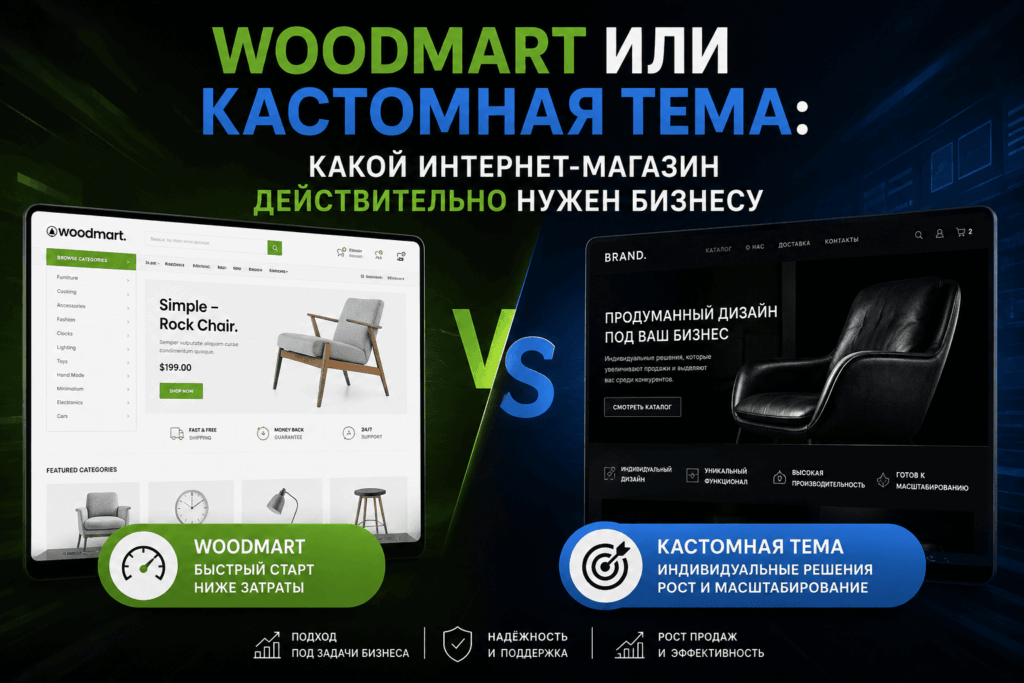 Woodmart или кастомная тема: какой интернет-магазин действительно нужен бизнесу